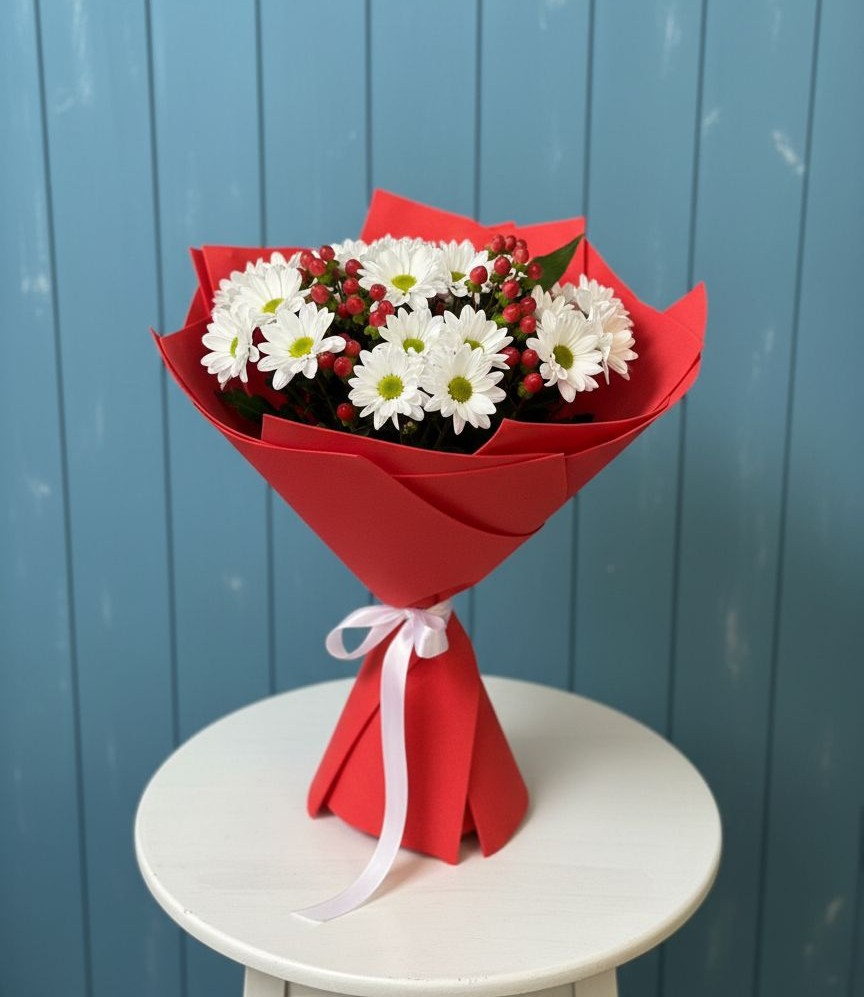 Букет цветов из: Хризантемы в Олымский