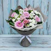 Букет цветов из:  Герберы, Альстромерии и Хризантемы в Олымский