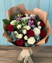 Букет цветов из:  Розы и Альстромерии в Олымский