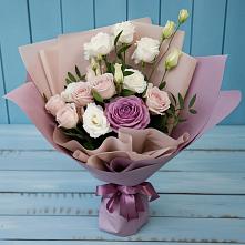 Букет цветов из:  Розы и Лизиантусы #REPLACE_PRED# Олымский