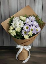 Букет цветов из:  Хризантемы и Розы в Олымский