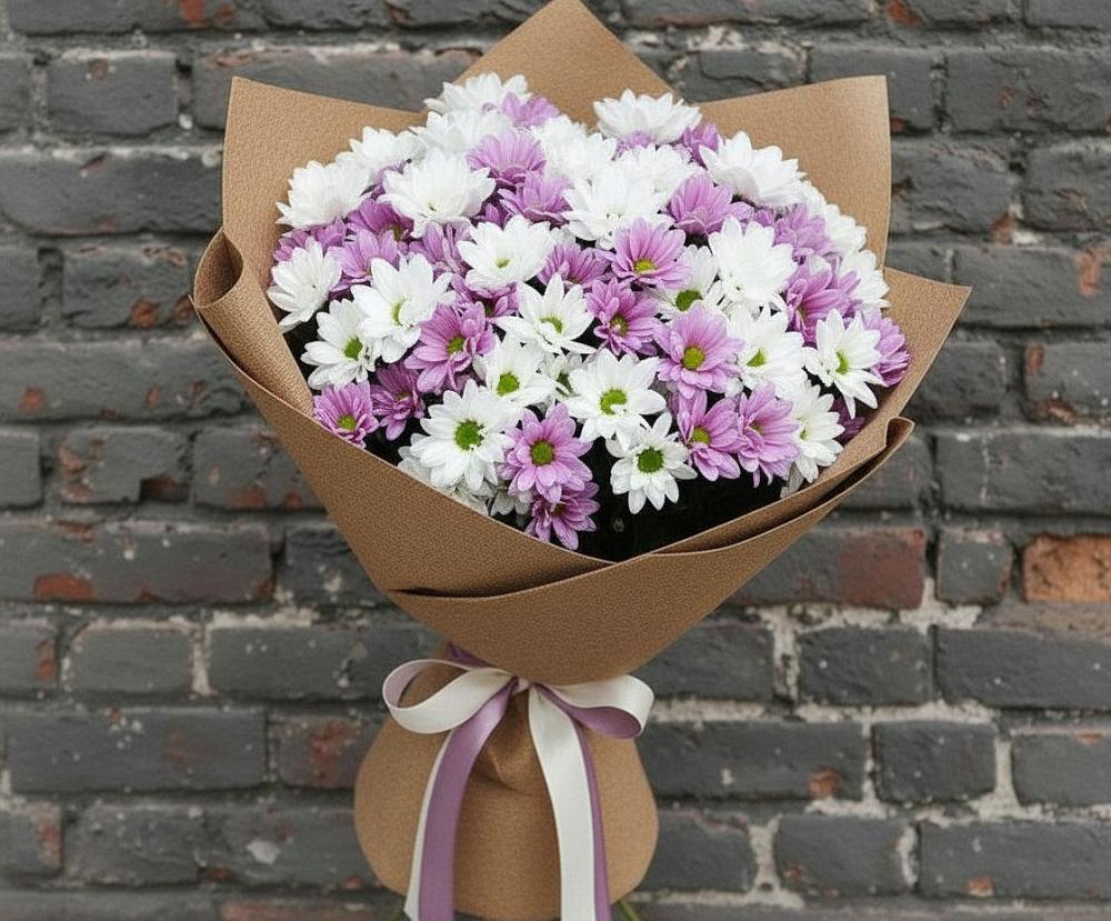 Букет цветов из: Хризантемы в Олымский