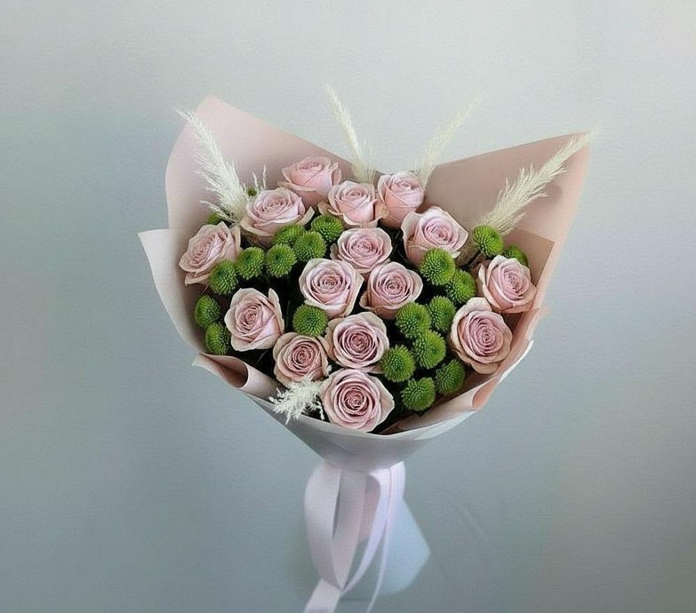 Букет цветов из: Розы и Хризантемы в Олымский