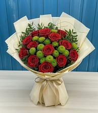 Букет цветов из:  Розы и Хризантемы в Олымский