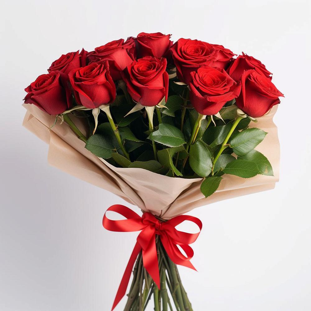 Букет 11 Красных роз Эдлесс Лав в Олымский